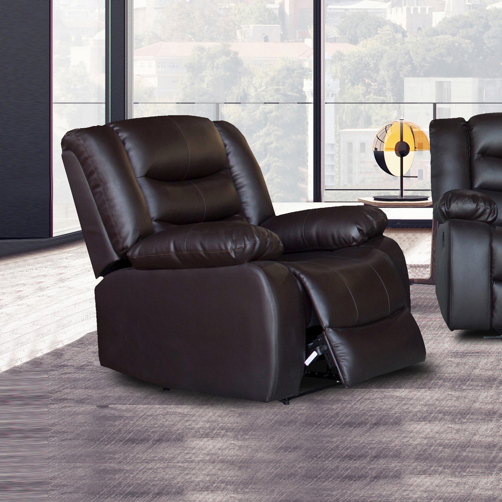 Flynn Recliner Pu Leather 1R Brown