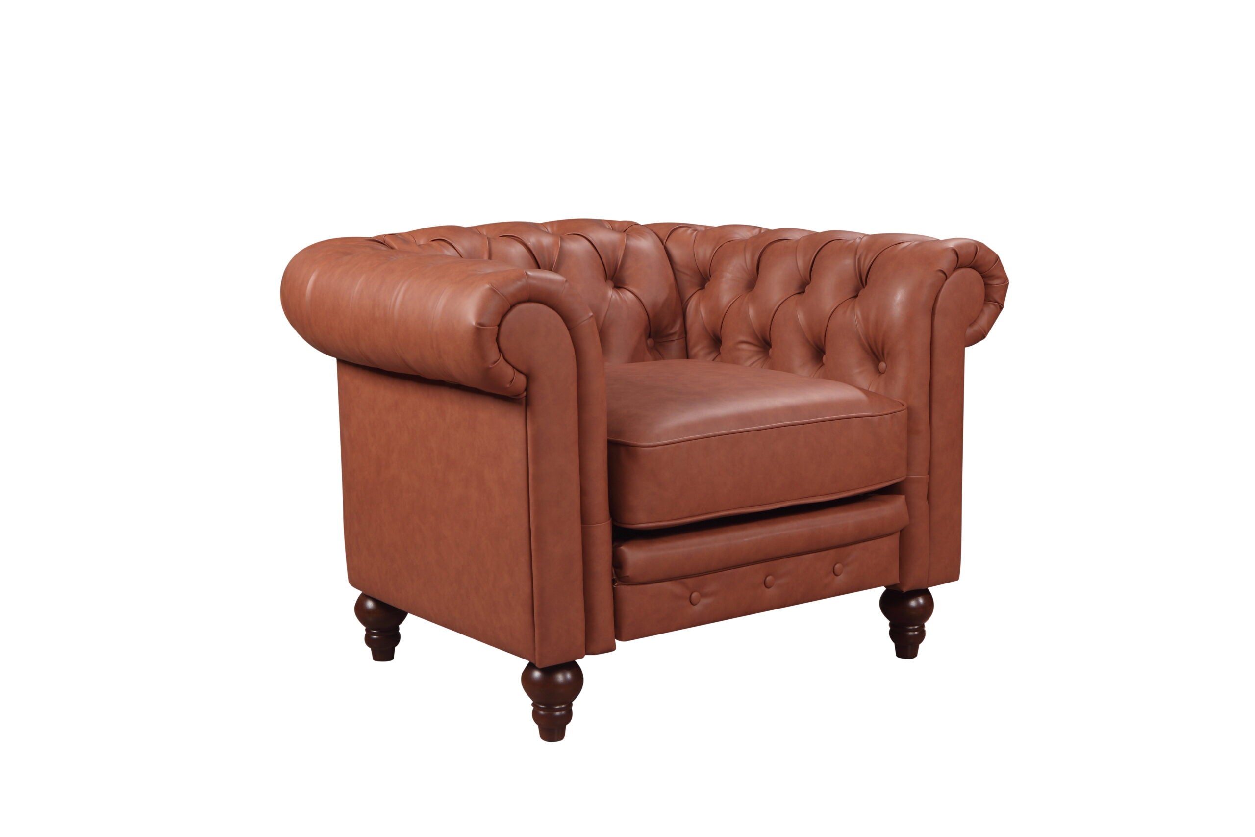 Miley Single Seater Leather Sofa - Brown
