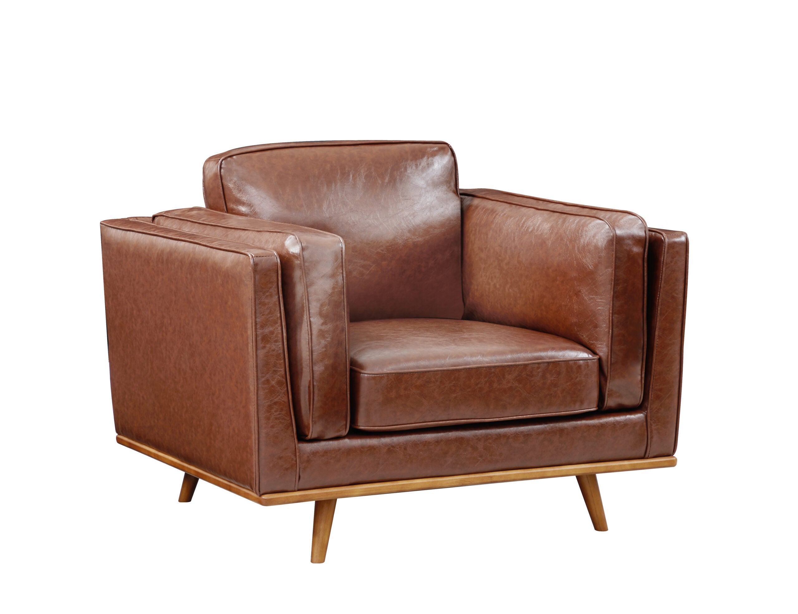 Ysabelle Single Seater Leather Sofa - Brown