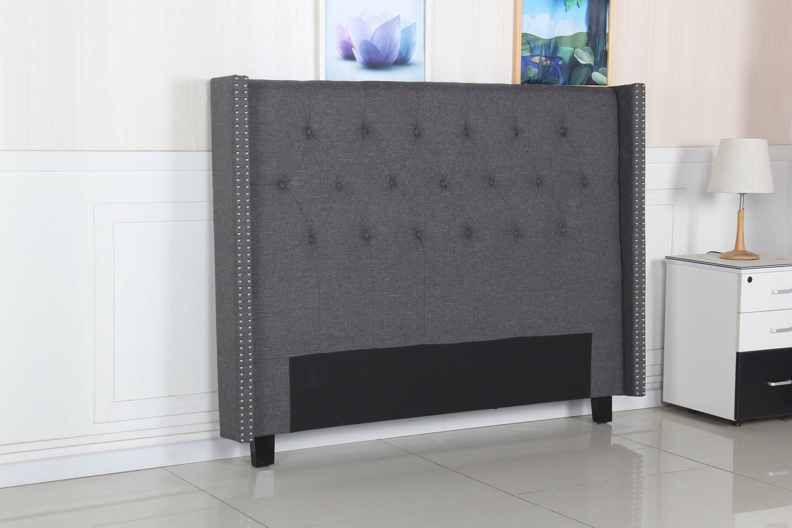 Marge Headboard Queen Size - Charcoal