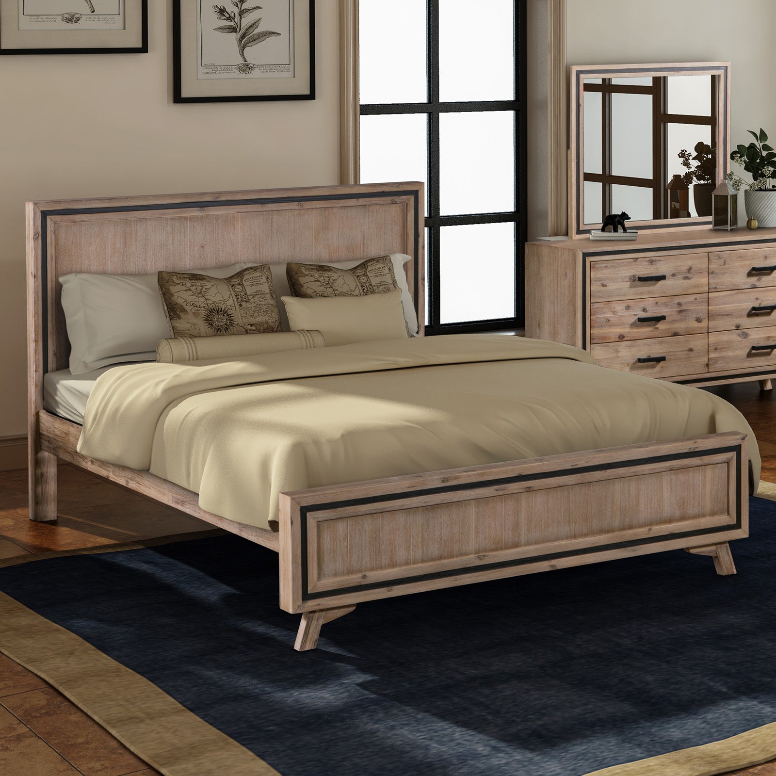Shannon Bedframe - King - Silver Brush