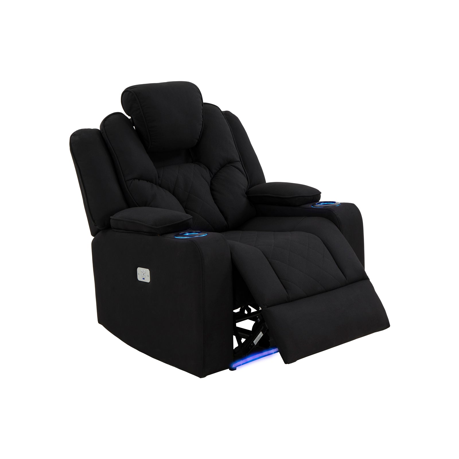 Anyssa Recliner Rhino Fabric1R Black