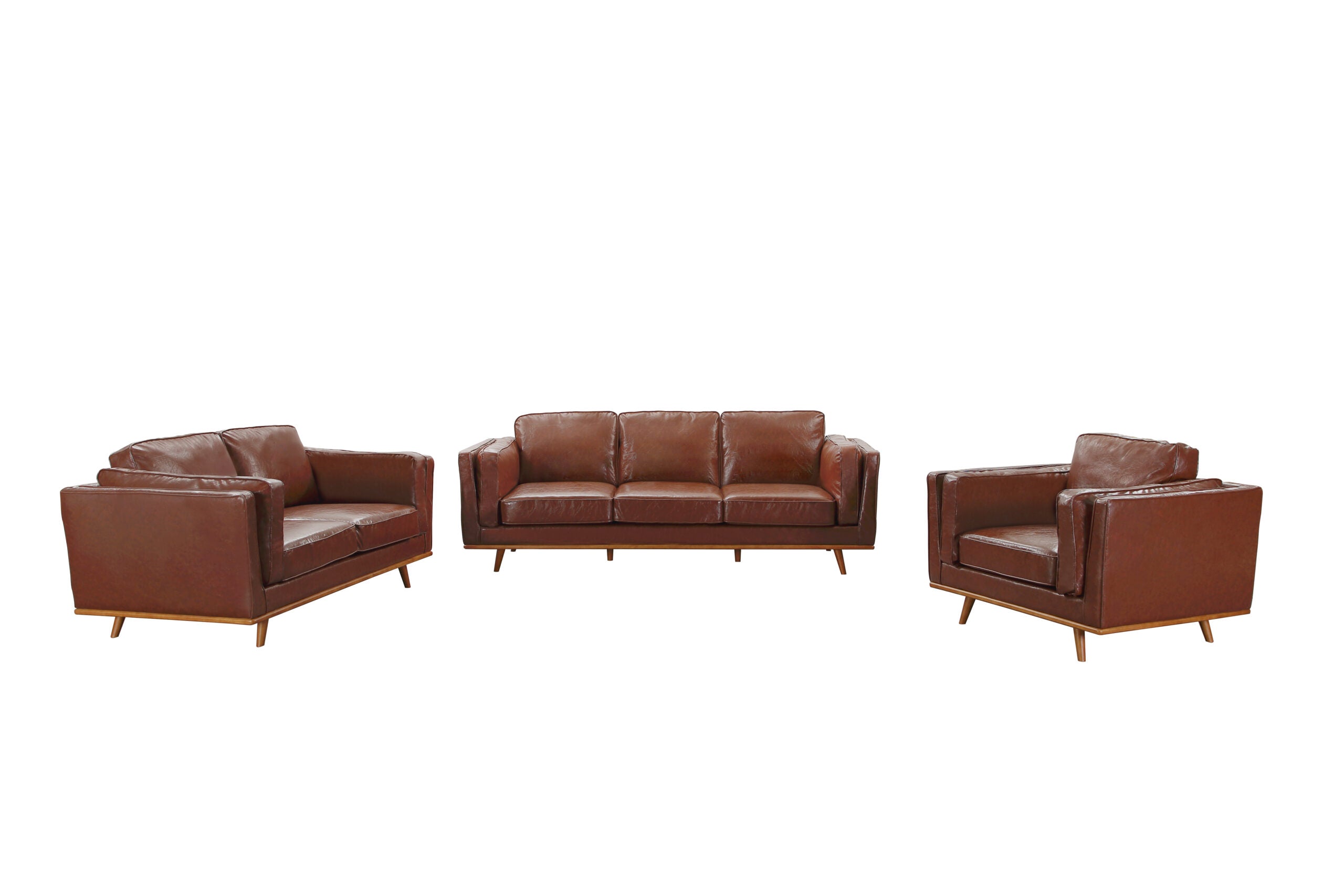 Ysabelle 3 Pieces Sofa (3+2+1 Seater) - Brown PU
