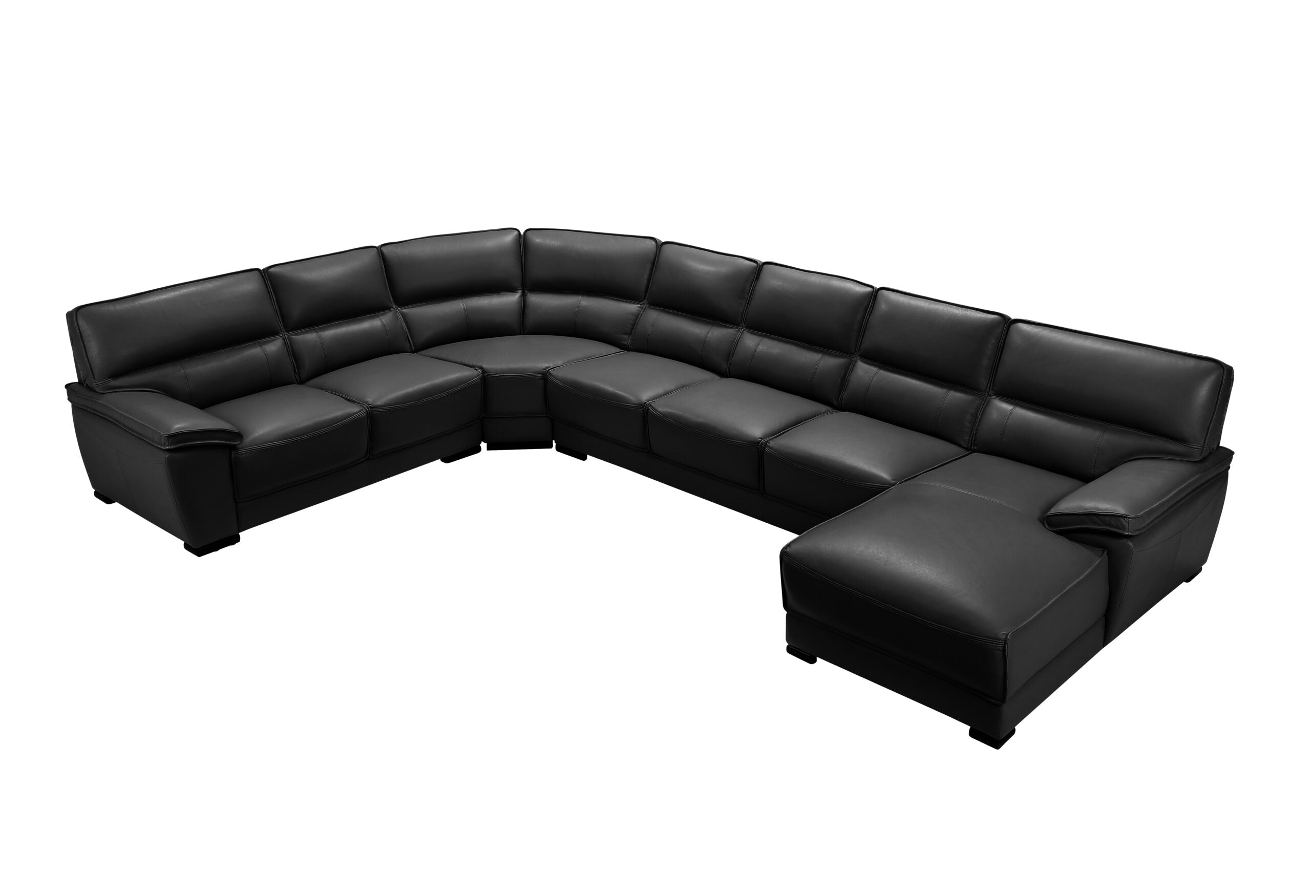 Harley 7 Seater Leather Sofa - Black PU