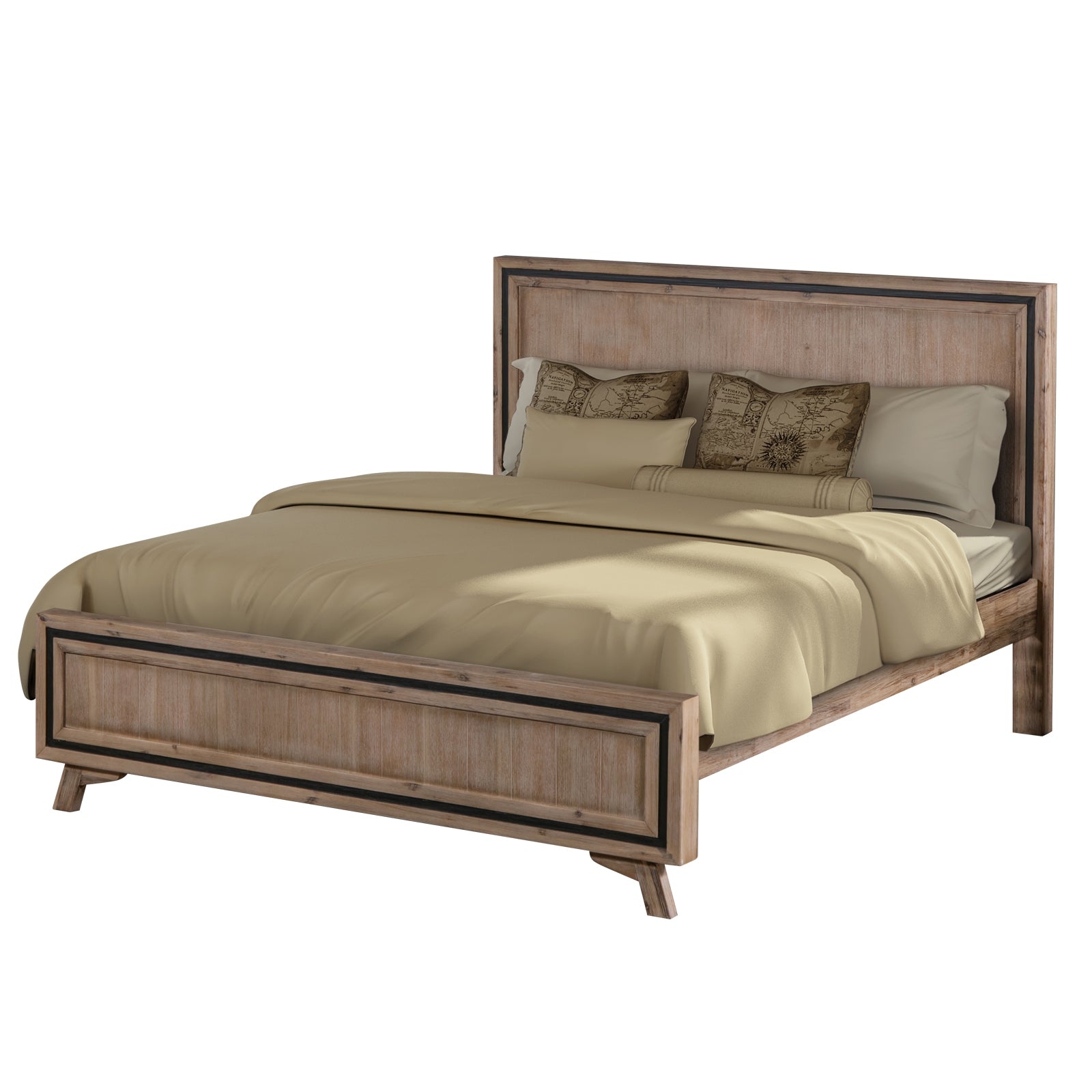 Shannon 5pcs Bedroom Suite - Queen - Silver Brush