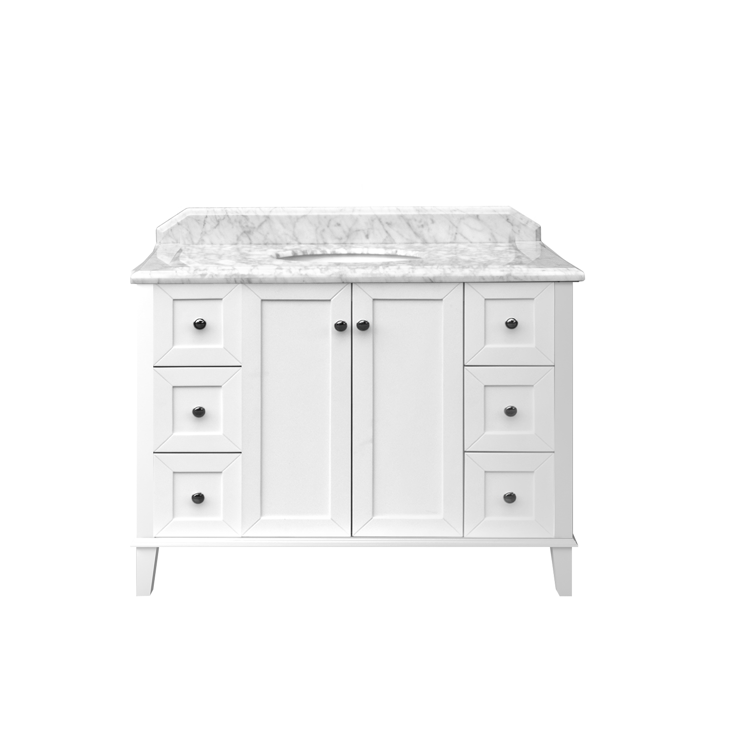 Coventry 120x55 Single Bowl White Vanity with Marble Top & Under Counter Basin - 1TH