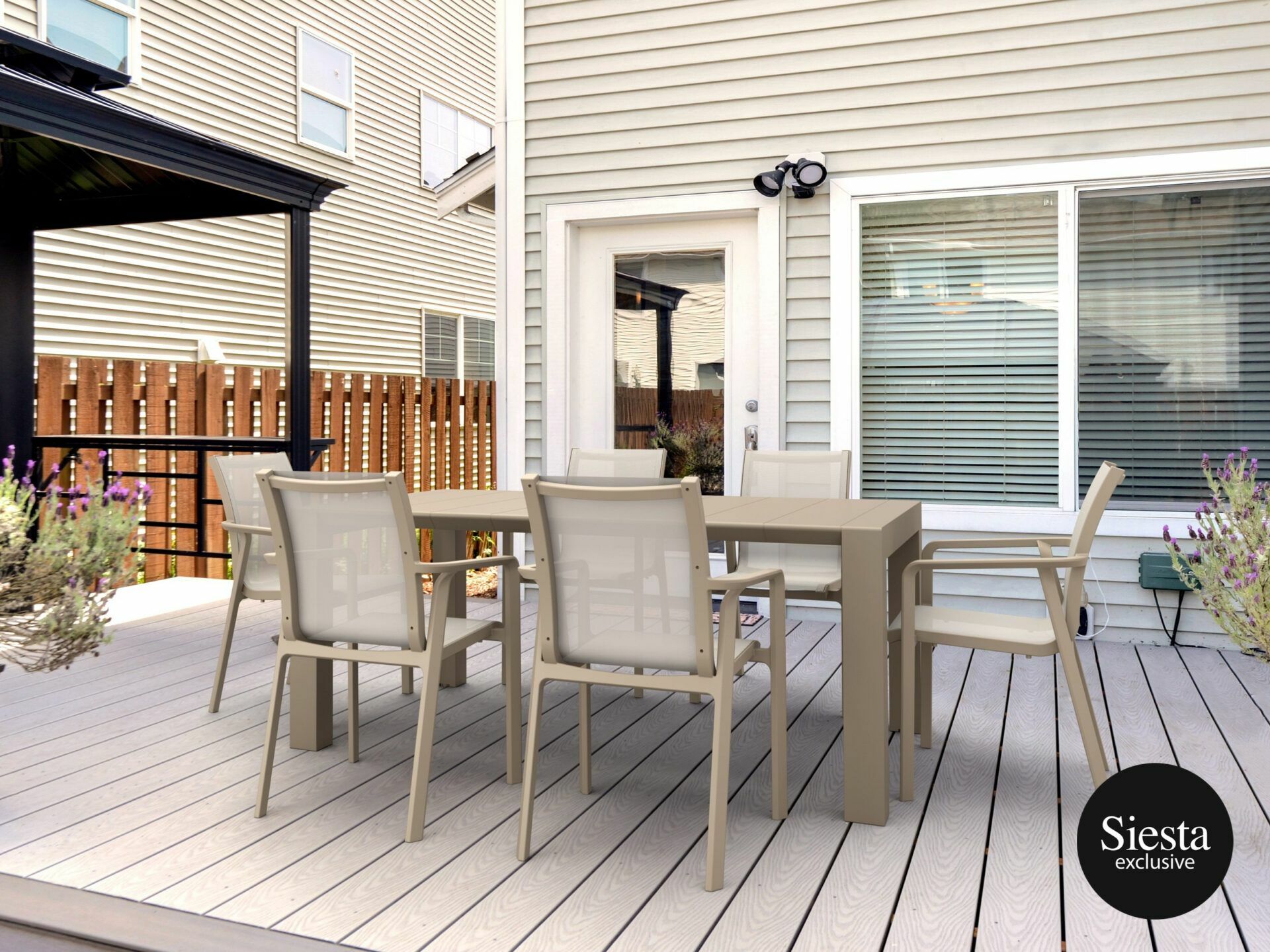 Outdoor 7 Piece Setting with Extendable Table - Anthracite