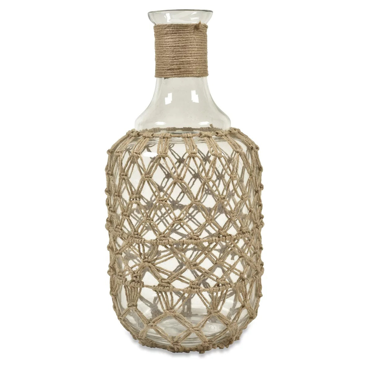 Delilah Glass And Rope Jute Bottle - Small