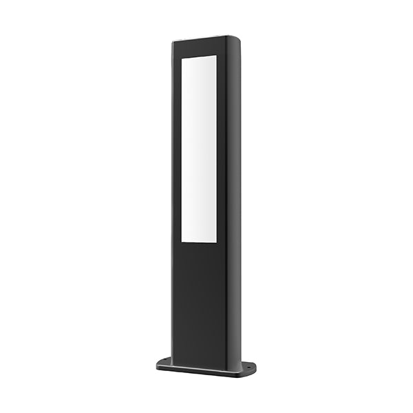 Bollard Light 12.5W Rectangular Matte Black 3000K IP54 H500mm 2 Diffuser 645LM