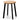 Krista 46cm Natural Wooden Seat Low Stool - Black Legs (Set of 2)