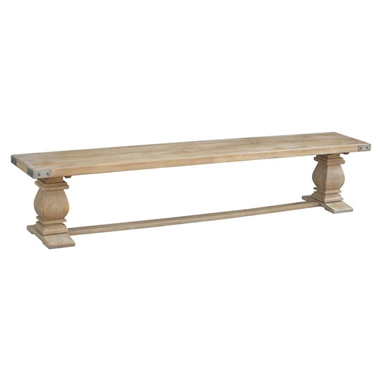 Umbrie Mango Wood Dining Bench - Honey Wash