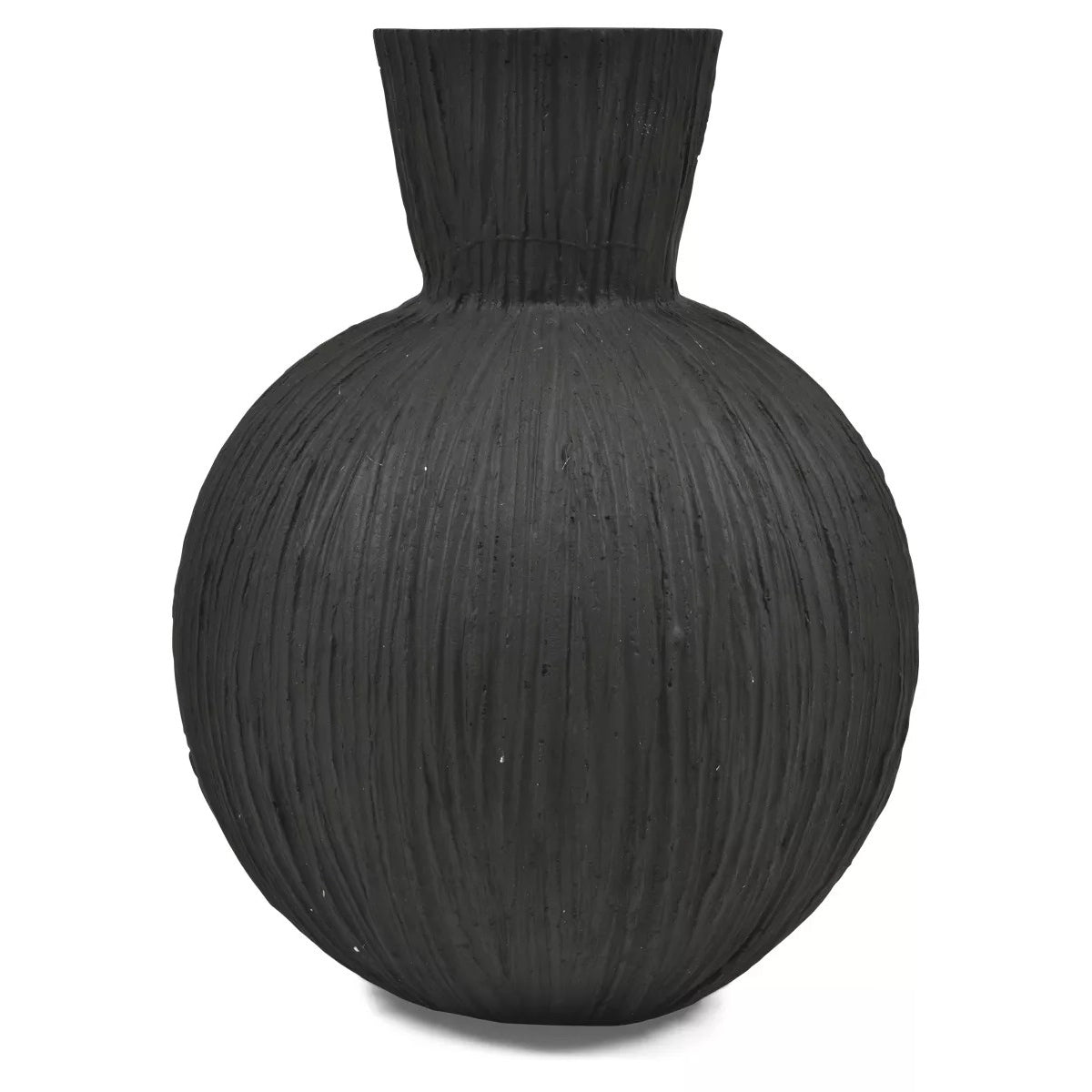 Noir Round Décor Vase Small - Black