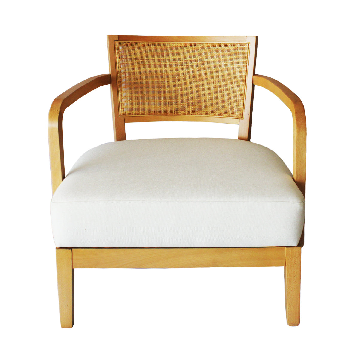 Valerie Rattan Armchair – Natural and Sand White