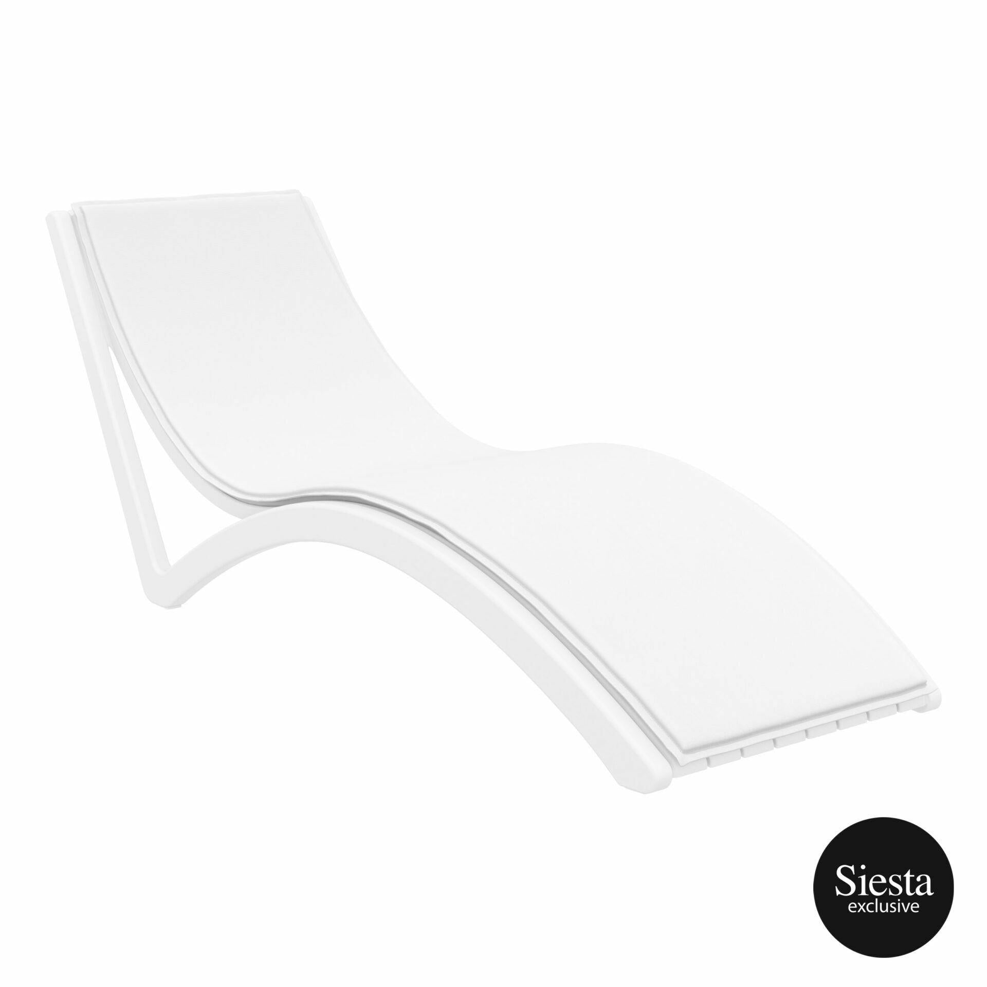 Slim Premium Sun Lounge Cushion - White