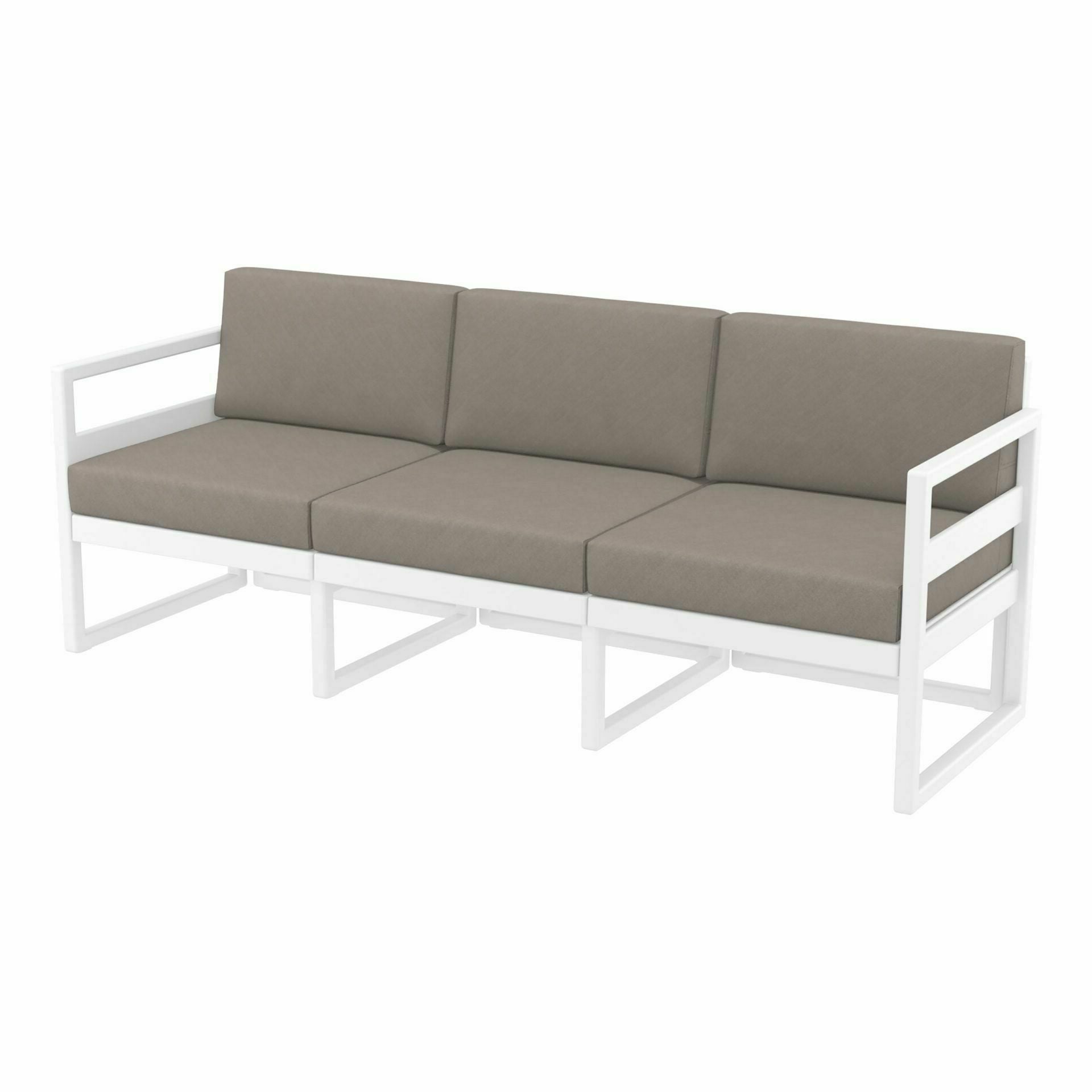 Mykonos Lounge Sofa XL - With Brown Cushion - White
