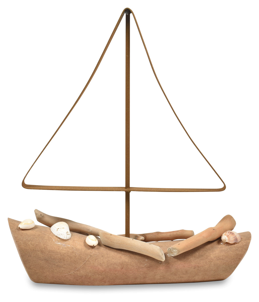 Medium Driftwood Boat Ornament