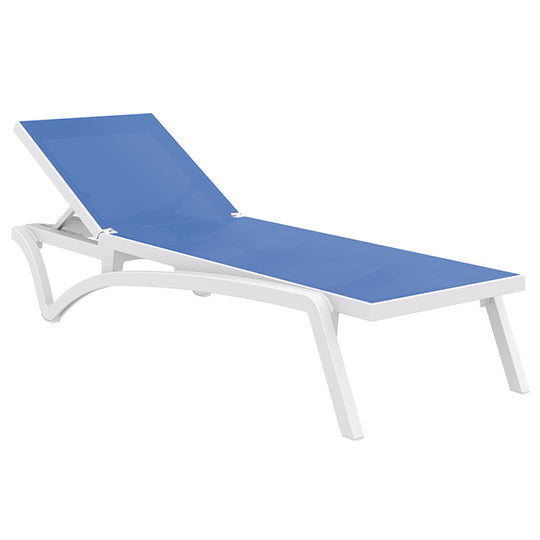 Tahiti Premium Sun Lounge - White / Blue