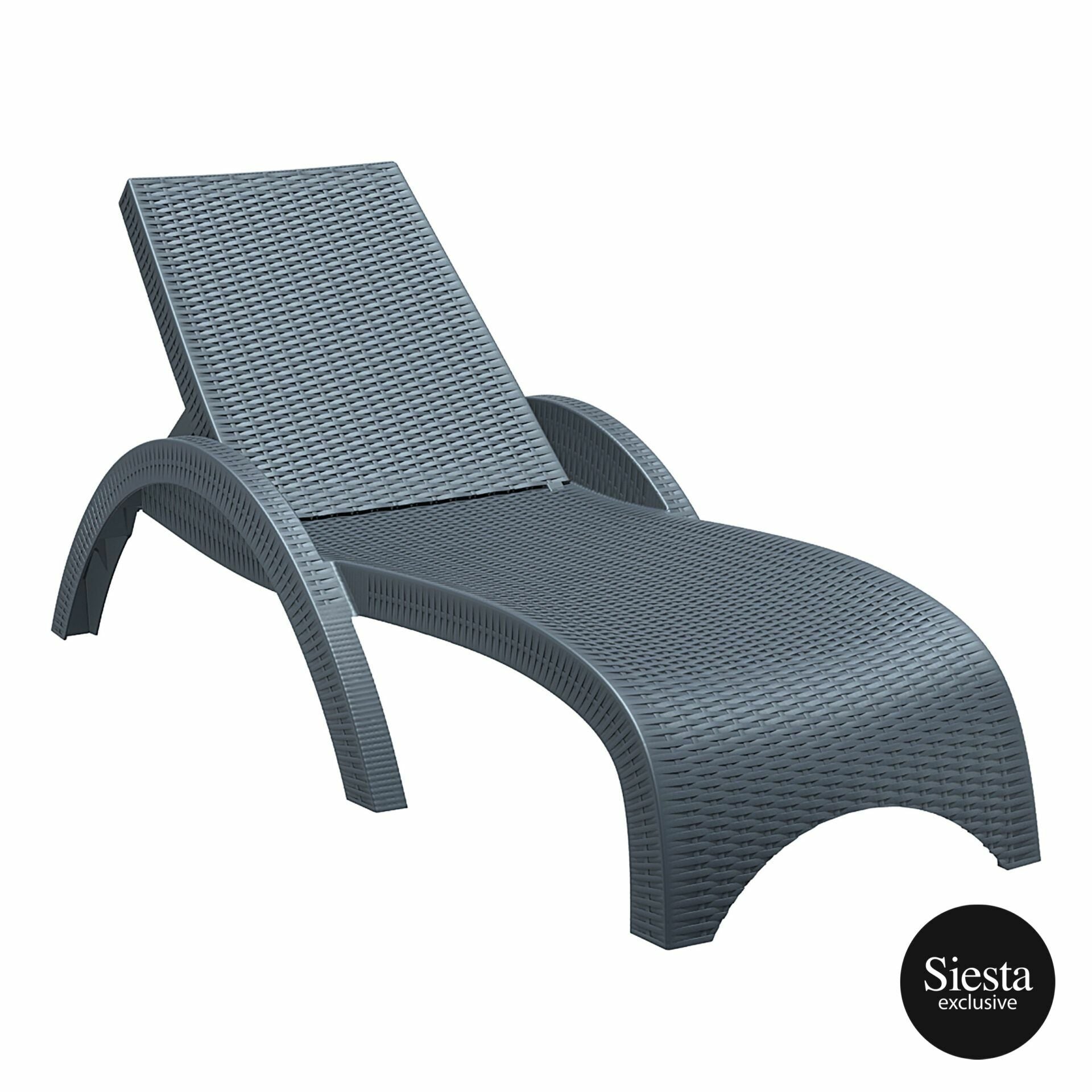 Fiji Sunlounger/Tequila Side Table 3 Pc Package - Anthracite