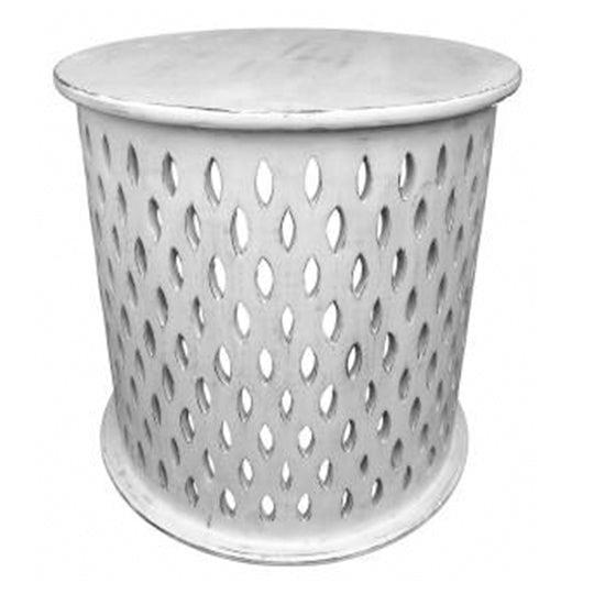 Bahamas Mosaic Round Side Table - White