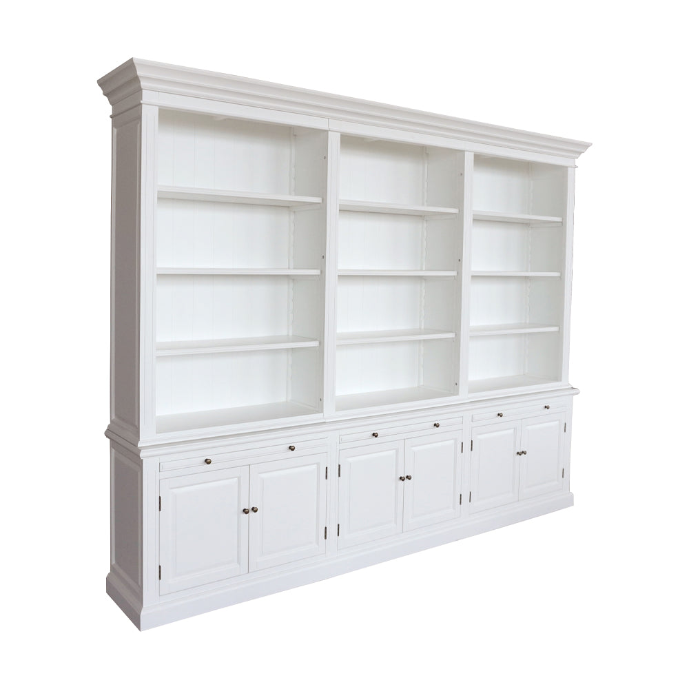 French 3-Bay Library Bookcase No Ladder