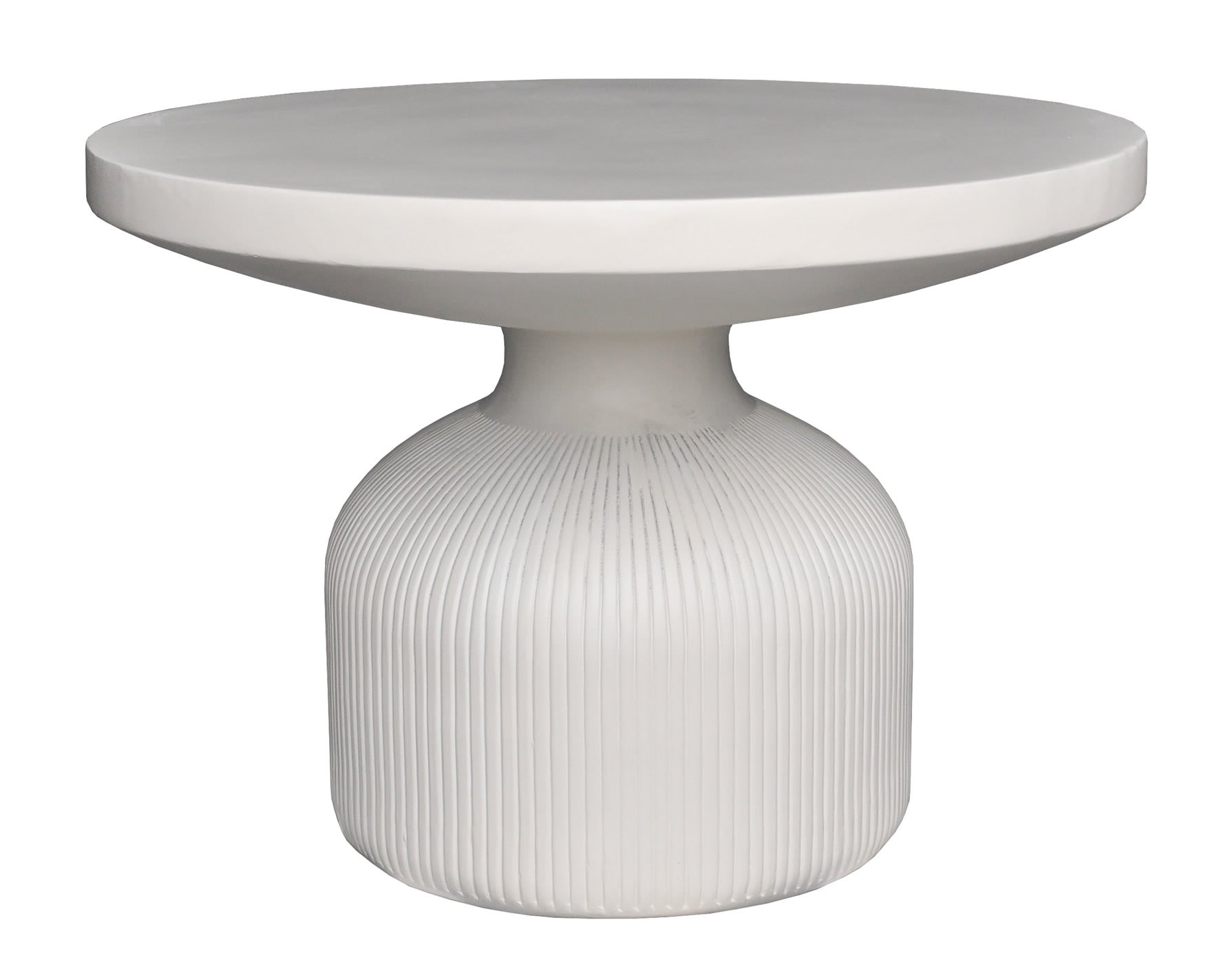 Lahaina Faux Concrete Dining Table- Coconut White