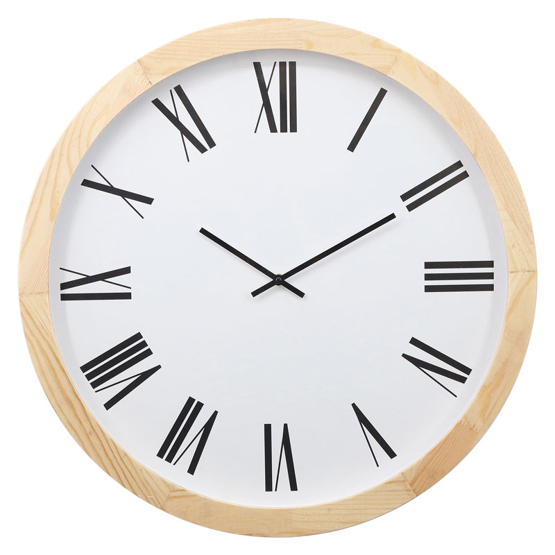 Roman Numeral Wood Wall Clock - White