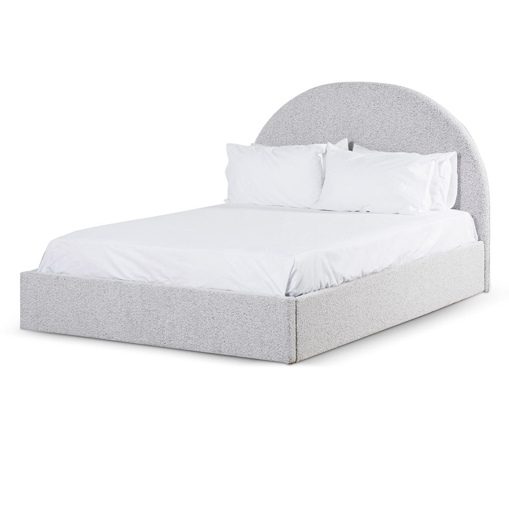 Antonia King Bed Frame - Pepper Boucle with Storage