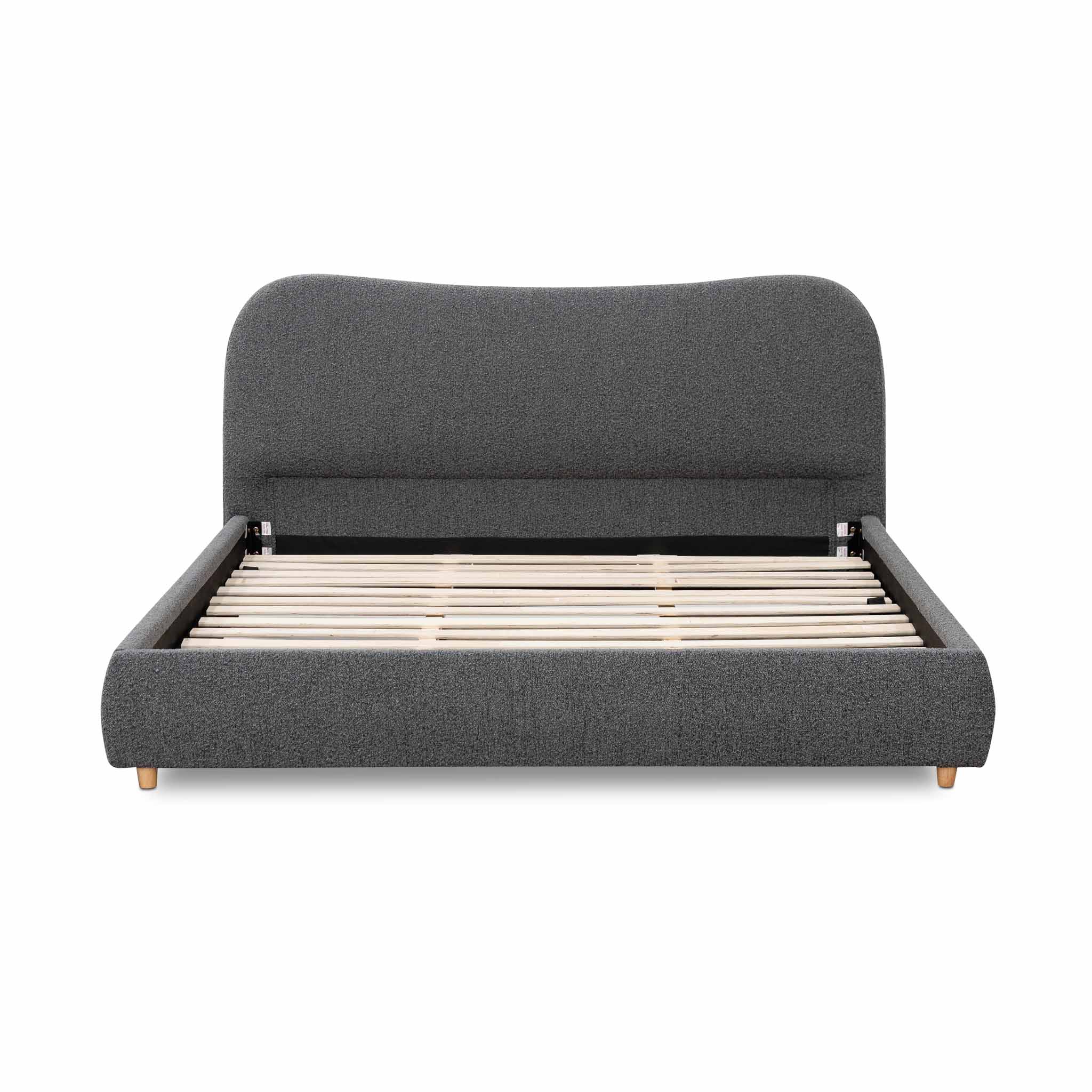 Diaz King Bed Frame - Charcoal Boucle