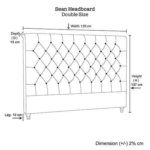 Saira Headboard Double Size Charcoal