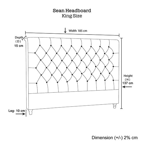 Saira Headboard King Size Beige