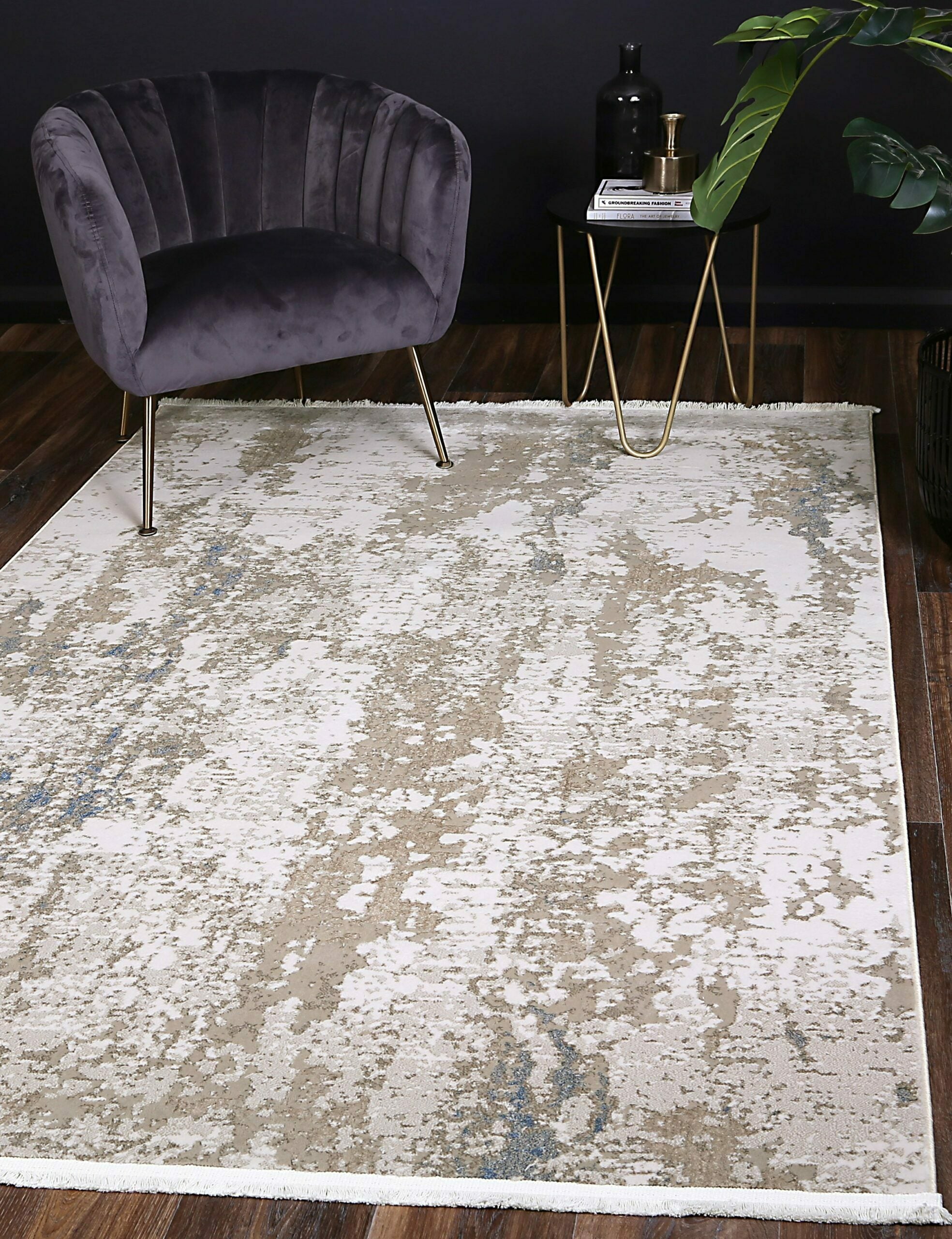 Cordelia One Modern Beige Blue Rug 160x230cm