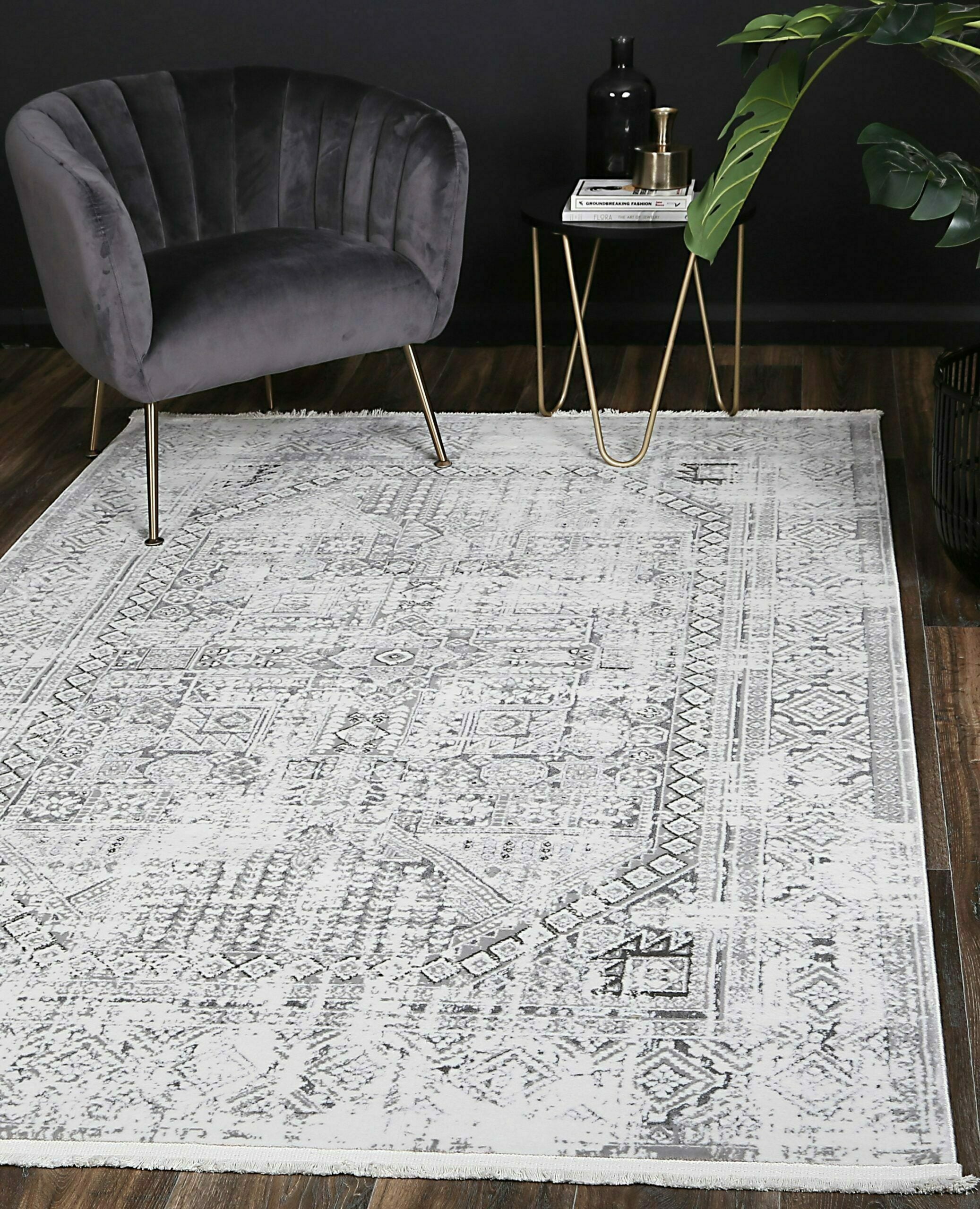 Cordelia Panel Grey Rug 160x230cm