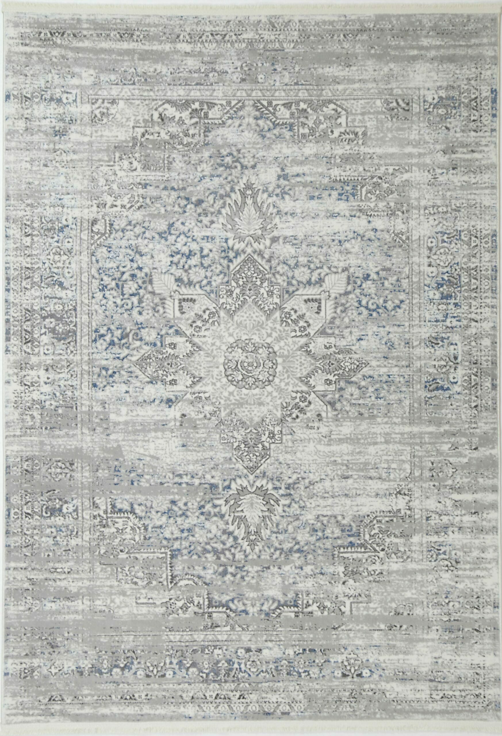 Cordelia Medalion Grey Blue Rug 200x290cm
