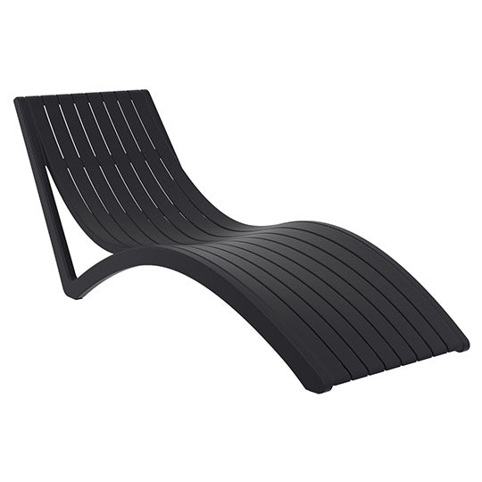 Slim Premium Sun Lounge - Black