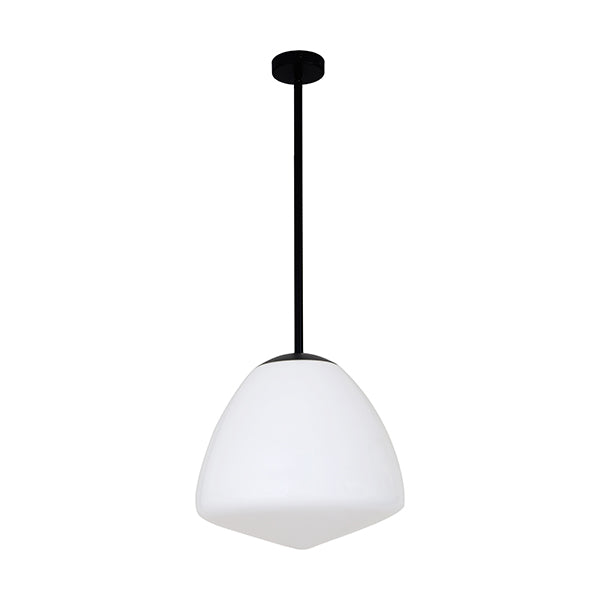 Pendant Light ES Matte Black / Frosted (Matte) Tipped Dome Glass OD280mm