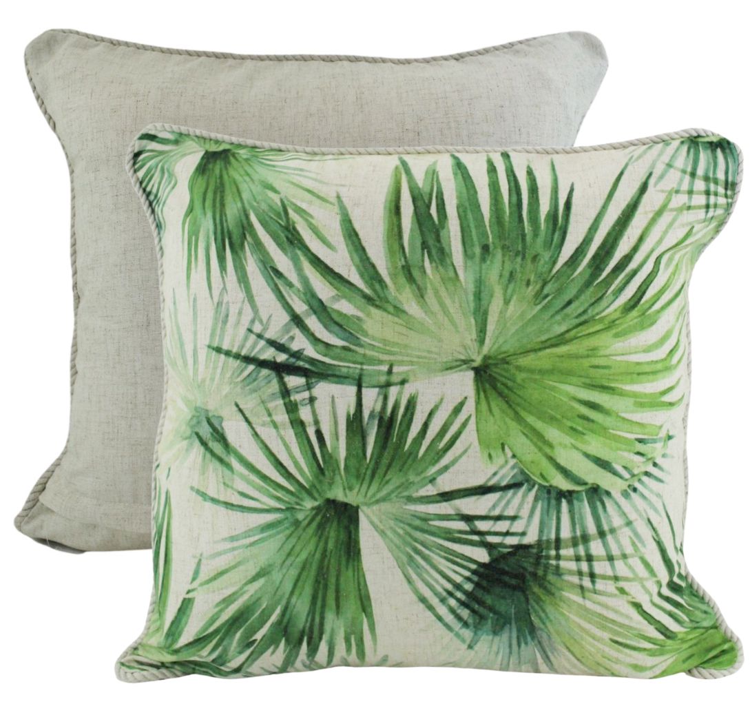Under Palms Linen Cushion 50x50cm