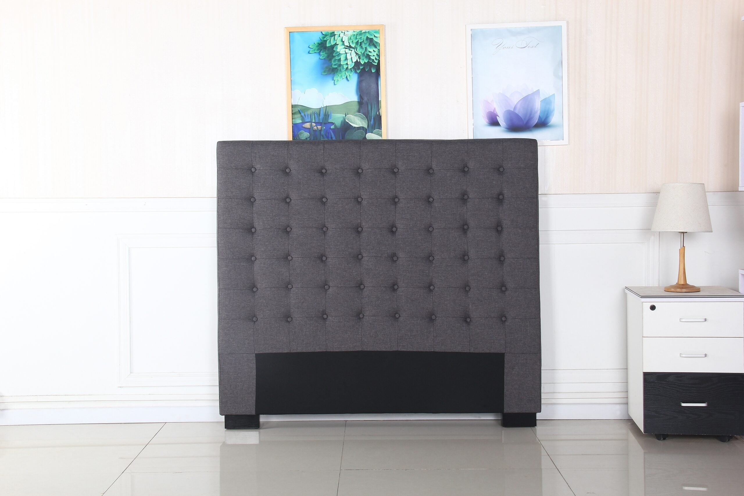 Calyx Headboard - Double - Charcoal