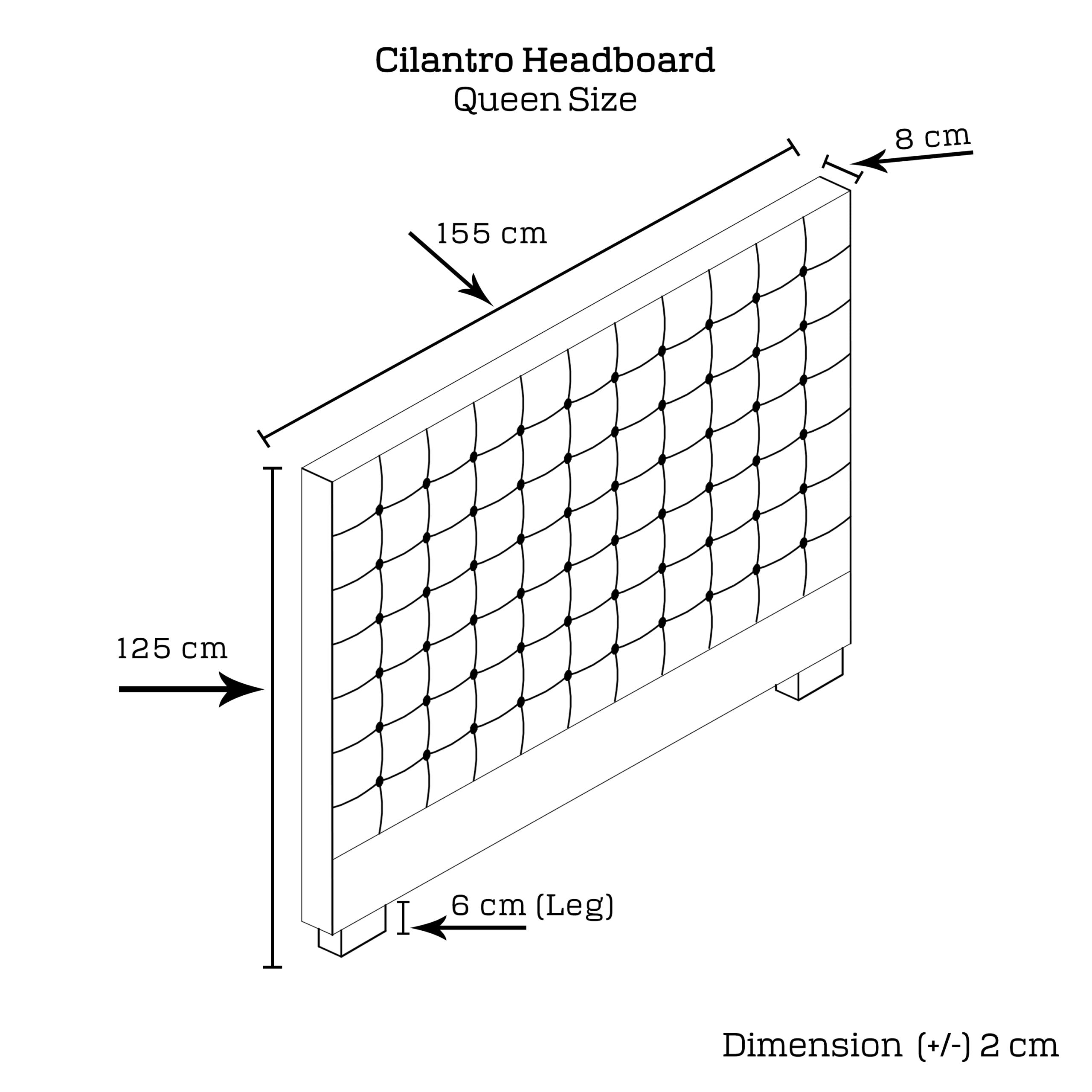 Calyx Headboard Queen Size Charcoal