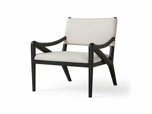 Black Crombie Armchair – Black Frame With Sand White Upholstery