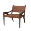 Leather Crombie Armchair – Walnut Frame With Woven Tan Leather