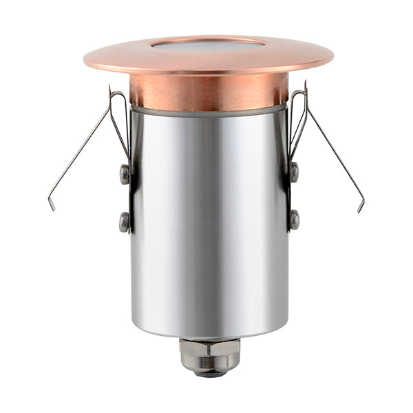 Deck Light 12V 3W Round Copper 6000K IP67 Faceplate 64mm Open 180LM