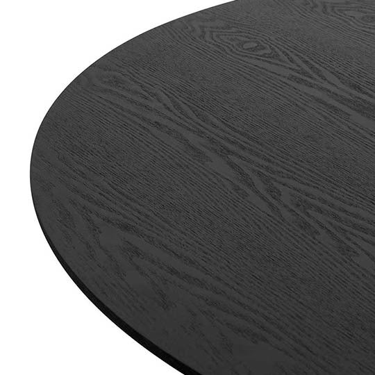 Elino 1.2m Round Wooden Dining Table - Black
