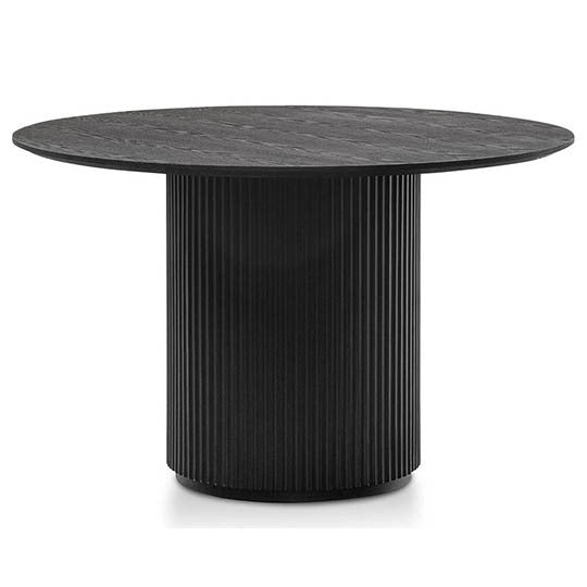 Elino 1.2m Round Wooden Dining Table - Black