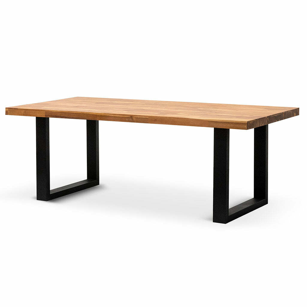 Lennon 2.1m Dining Table - Natural with Black Leg