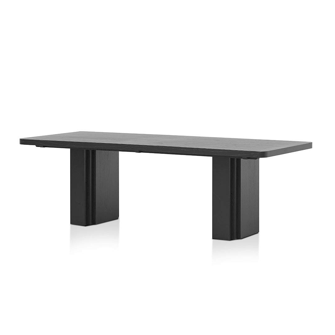 Kathleen 2.4m Elm Dining Table - Full Black