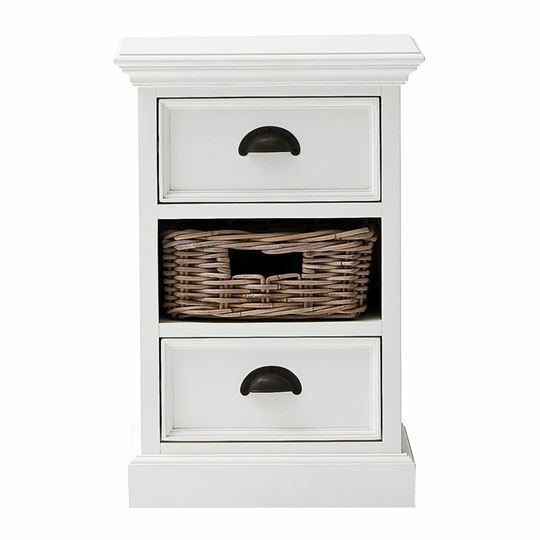 Halifax Hampton Style Bedside Storage Unit with Basket