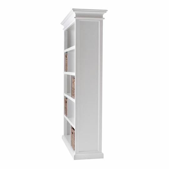 Halifax Hampton Style Open Bookcase or Room Divider with Basket Set