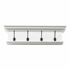 Halifax Hampton Style 4 Hook Coat Rack - White