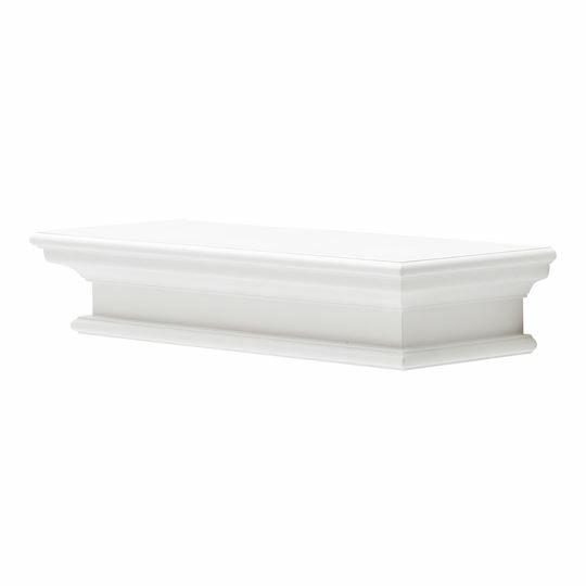 Halifax Mahogany Timber Wall Shelf, 60cm - White