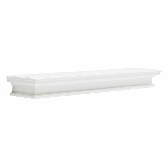 Halifax Mahogany Timber Wall Shelf, 120cm - White